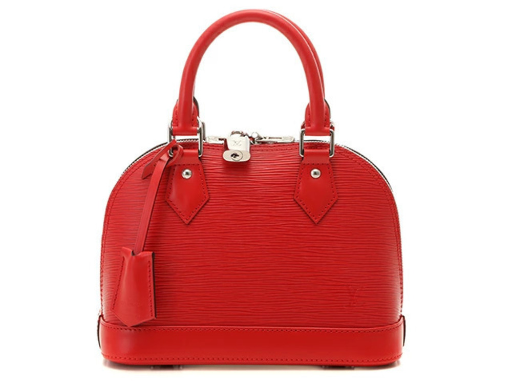 LOUIS VUITTON Alma Shoulder Bag Epi Leather Coquelicot Red AH